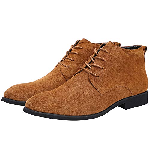 Image of rismart Men's Suede Chukka Boots Plain Toe Lace Up Oxfords Business Casual Shoes