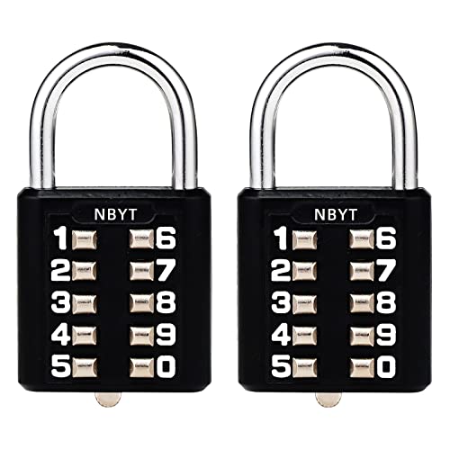 NBYT 5 Digit Padlock Digital Combination Lock, Button Safety Digital Lock, Applicable to Gym or Sports Locker Room, Box, Toolbox, Fence, Cabinet Buckle