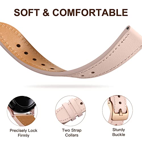 Geak For Galaxy Watch 5 Band/Galaxy Watch 4 Band 40Mm 44Mm, 20Mm Quick Release Watch Bands For Galaxy Watch 3 41Mm Band Women/Classic 42Mm 46Mm/Active 2 Watch 40Mm 44Mm, Pink Leather #TOP1