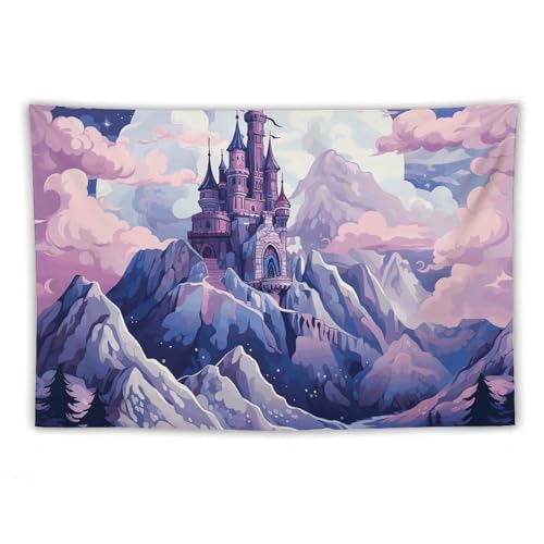 Tapisserie murale château AQRJLPM grand format au tissage fluide haut de gamme