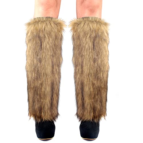 ECOSCO One Pair Women Faux Fur Boots Shoes Cuffs Leg Warmers Covers3