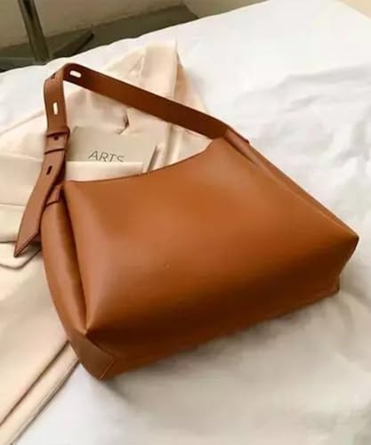 Image of Women's Brown Handbag - Stylish PU Leather Sling & Shoulder Bag with Adjustable Strap | Elegant Daily Office & Casual Tote Bag