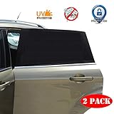 Car Window Sun Shade - 2 Pack Breathable Mesh Car Rear Side Window Shade Sunshade UV Protection for Baby Family Pet, Mosquito Net Curtains Fit for Most(95%) of Cars, Cover Full Window