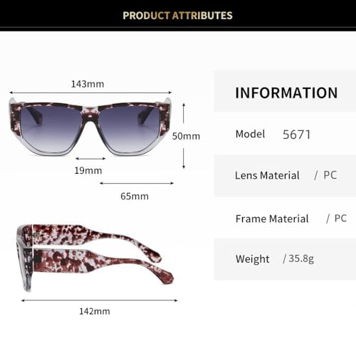 Lunettes de soleil à jambe large pour éviter l'éblouissement style punk