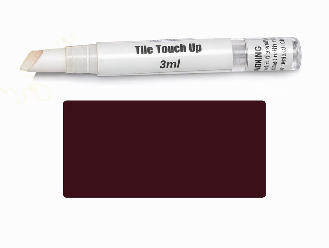 V-Fix Tile Touch Up Paint Pen – Scratch & Chip Repair for Ceramic & Porcelain Tiles, Water-Based - 3ml (Dark Red)