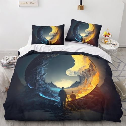Parure de lit avec taie d'oreiller et couvre-lits 3D imprimé ensemble de couettes microfibre - 3