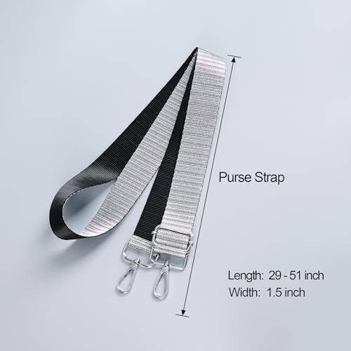 Image of chushui Silver Hardware Purse Strap,Replacement Crossbody Adjustable Shoulder Strap for Handbag Bag