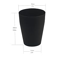 Vista 2 de Feisco Cubo de basura pequeño, redondo de plástico, para baño, dormitorio, cocina, oficina (negro, paquete de 2)