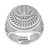 USDIAMONDKING Real Genuine Authentic Natural Diamond 0.47 Cwt. Weed Marijuana Cannabis Leaf Plant 14K Gold Finish Men's Custom Ring Band Limited Edition (Adjustable Size)