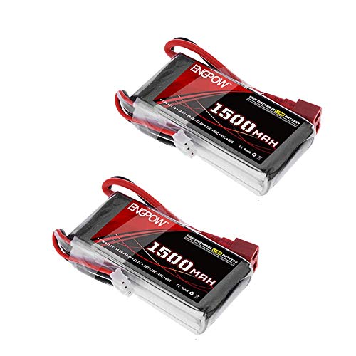 ENGPOW 2S 7.4V 1500mAh 35C Lipo Battery Pack with Dean T Plug for Remote Control Truck 9125 Off-Road RC Car Electronic Monste Losi Traxxas Slash RC Truck RC Truggy Boat Helicopter RC Hobby(2PCS)