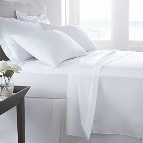 1200 Thread Count 100% Egyptian Cotton Queen Bed Sheets, Single Ply, iBed Sheet Set, Solid, (White, Queen)