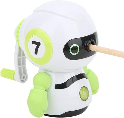 Sacapuntas eléctrico con forma de robot verde, sacapuntas manual para niños, estudiantes, herramientas de aprendizaje para el hogar, la escuela, la