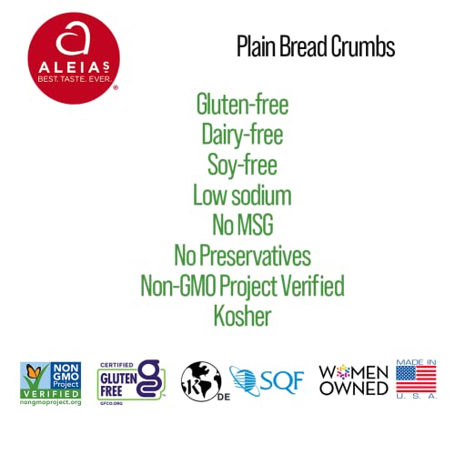 ALEIA’S BEST. TASTE. EVER. Plain Bread Crumbs - 13 oz / 1 PACK – Authentic Taste, Breading for Gluten Free Recipes, Certified Gluten Free, Non-GMO, Dairy Free, Low Sodium, Kosher - Thumbnail 4