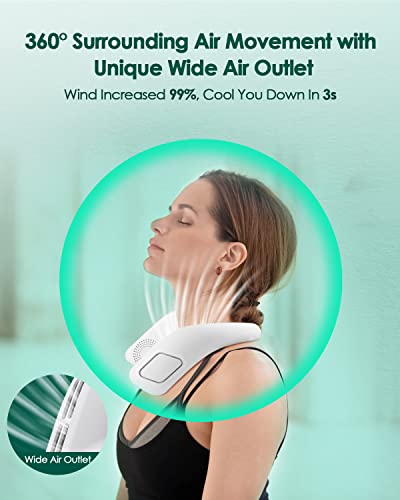 Vthw Neck Fan, Portable Neck Fan Rechargeable 4000Mah With 3 Speeds Adjustable, Personal Fans For Your Neck 360° Surround Cooling For Outdoor Indoor #TOP4