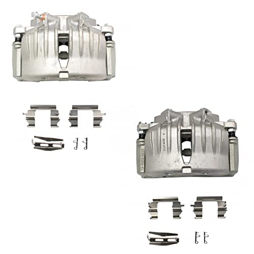Image of TRQ Front Driver and Passenger Side Brake Caliper Set Compatible with 02-05 Chevrolet Trailblazer 02-05 GMC Envoy 04-05 Buick Rainier All Wheel Drive 02-04 Oldsmobile Bravada 06 Chevrolet SSR