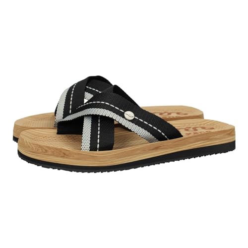 Joma SGOMES2401 Chanclas de verano para hombres en color negro, chanclas para playa y piscina, tiras cruzadas y piso antideslizante HOMBRE SANDALIAS NEGRO 39