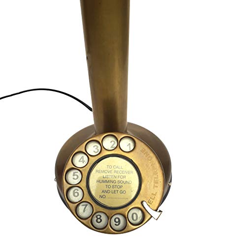 Teléfono de escritorio antiguo de latón estilo vintage miniatura 3