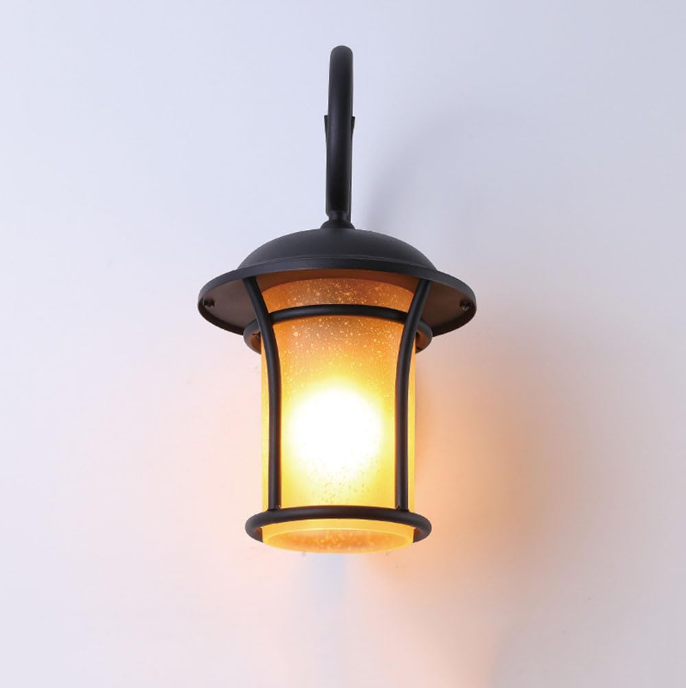 Wandlampe Vintage Landhaus Wandlaterne Außen Antik Wetterfest IP44 E27 Rustikale Balkon Lampe Outdoor Metall Außenleuchte Balkon Hof Fassaden Flur Veranda Gartenlampe Lampenschirm Aus Milchglas