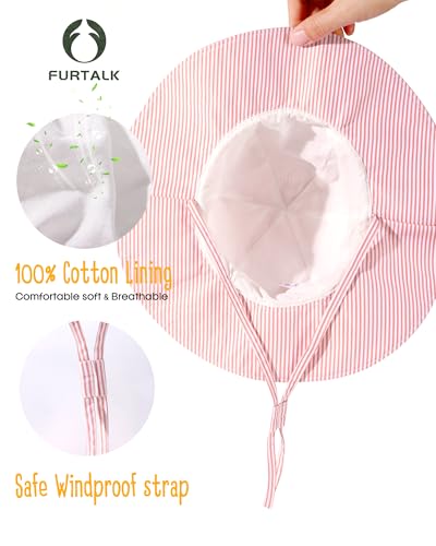 Image of FURTALK Baby Sun Hat Toddler Beach Hats with UPF 50+ Sun Protection Wide Brim Girls Bucket Hat
