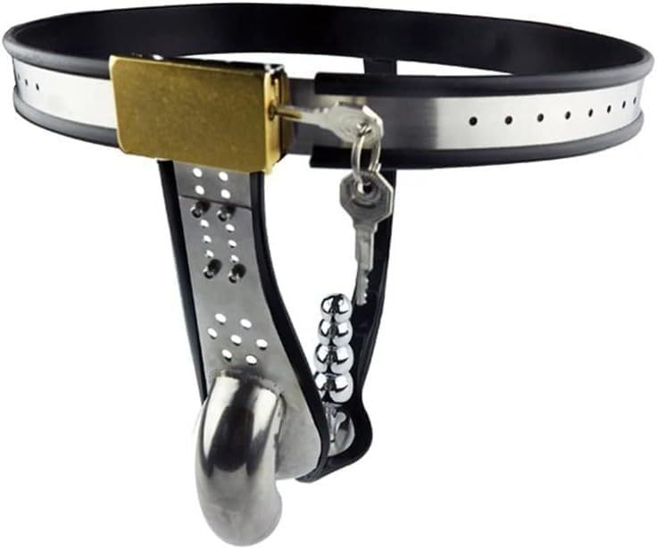 Anal Butt Plug Lockable Stainless Steel Chastity Device with Anal Plug Beads Underwear Lock Ring Cage Sex Toys