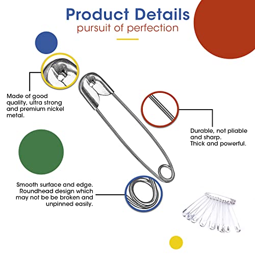 Zavaca 550 pinos de segurança, 5 tamanhos, aço niquelado forte, durável, alfinetes de segurança, peq
