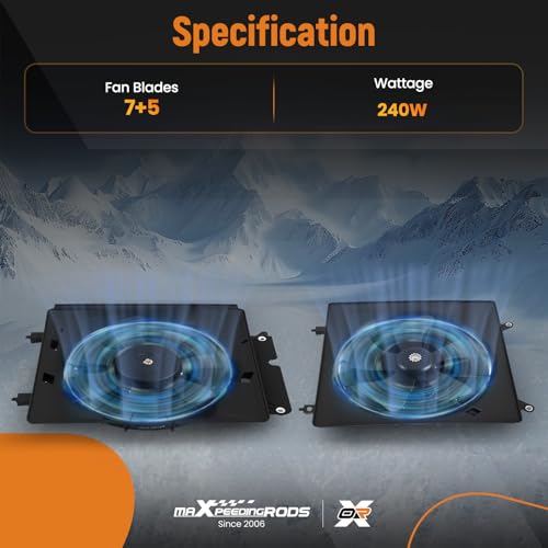 Image of maXpeedingrods 2PCS Radiator AC Condenser Cooling Fan Assembly for Honda CR-V 2002-2006, for Honda Element 2003-2006, 38611PNA00 HO3113116 19015PNB003 38616P3G003