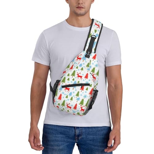 Mochila cruzada para senderismo y viaje con diseño navideño miniatura 7