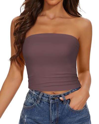 Image of Summer Tube Tops Basic Crop Tops for Women Strapless Tank Casual Tunics Sexy Short Shirts 2026