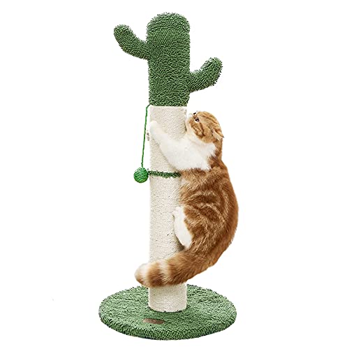 Lesure Tall Cat Scratching Post for Indoor Cats Adults Cactus Sisal