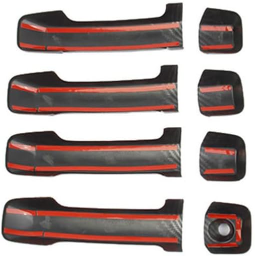 Auto Exterior Door Handle Protective Trim Cover, Carbon Fiber Outer Door Handle Cover Trim Protector, Compatible with Toyota Tundra 2007-2021 Compatible with Toyota Sequoia 2008-2021