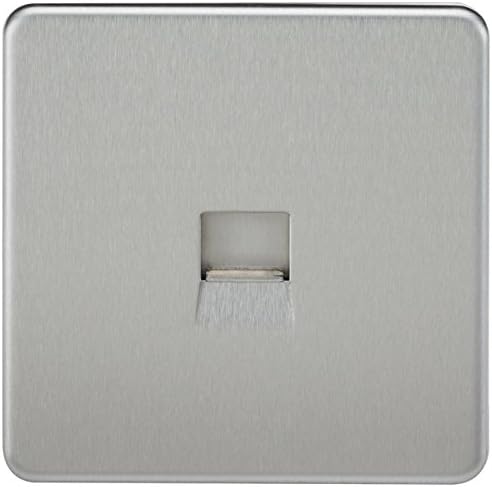 Knightsbridge SF0100BC (Non-Isolated) Screwless 1-Gang Tv Outlet, 20 W, 230 V, Brushed Chrome