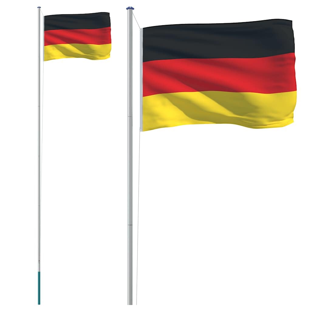Genérico Mástil y Bandera de Alemania Aluminio 6,23 m,Casa y jardín,Decoración,Banderas y Mangas de viento-3147090