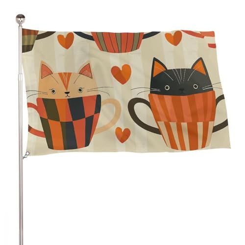 Drapeau There A Cat in The Cup pour habiller un grand mur vide