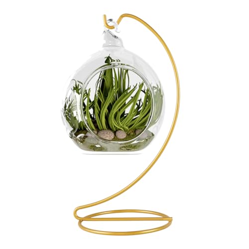 Fosinz Ornament Display Stand, Iron Pothook Stand for Hanging Glass Globe Air Plant Terrarium, Witch Ball, Christmas Ornament and Home Wedding Decoration (1, 9x4