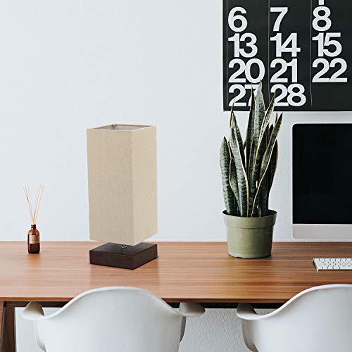 Seaside Village TOUCH-S Control Table Lamp Bedside 3 Way Dimmable Touch Desk Lamp Modern Nightstand Lamp With Square Fabric Lamp Shade Simple Night Light thumb #5