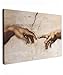 MuchoWow© Leinwand Bilder Groß 120x80 cm XXL Wanddeko Wohnzimmer Aesthetic Room Decor Deko Zimmer Wandbilder Modern Fotogeschenke Adam - Michelangelo - Erschaffung Adams
