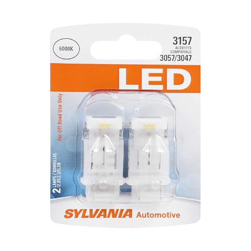 SYLVANIA - 3157 LED White Mini Bulb - Bright LED Bulb, Ideal for Daytime Running Lights (DRL) and Back-Up/Reverse Lights (Contains 2 Bulbs)