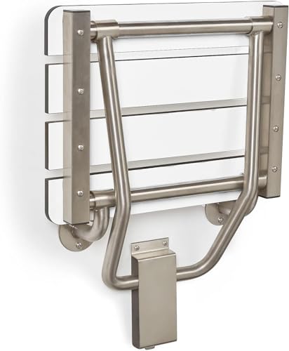 Banc de douche pliable blanc contre le risque de chute des personnes fragiles
