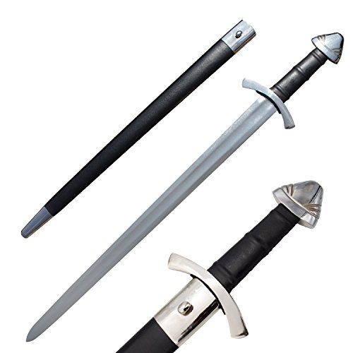 RED DEER Battle Ready Carbon Steel Viking Sword with Custom Leather Scabbard