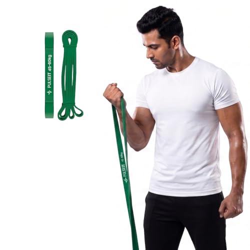 Image of PulseITLoopBand Heavy Resistance Band for Exercise & Stretching, Pull Up Band Suitable in Home & Gym Workout, Power Bands for Men & Women. (Material: Natural Rubber) Green 45-60kg