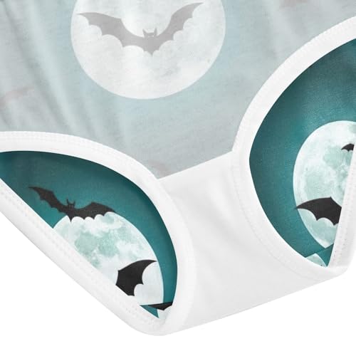 Black Bats Moon Teal Toddler Underwear Girls, Underwear for Girls, 2T–8 Years4