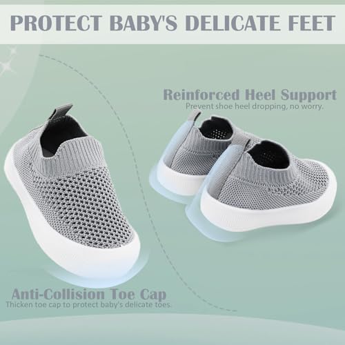 Baby Toddler Sock Shoes, Non-Slip Soft Infant Toddler First Walking Shoes Mesh Breathable Kids Slippers with Soft Rubber Sole for Boys Girls Lightweight Slip-on Sneakers Baby Trainers Indoor Outdoor - Image 4