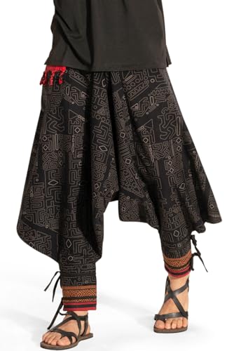 Image of The Veshti Company Hipie Harem Pants for Men Cotton Low Crotch Printed Baggy Bohemian Yoga Pajama Pant (Regular Fit)