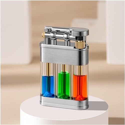 Encendedor transparente retro recargable para hombre