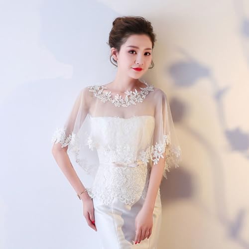 Women's Lace Wedding Shawl Bridal Transparent Wrap Shoulder Crop Top3
