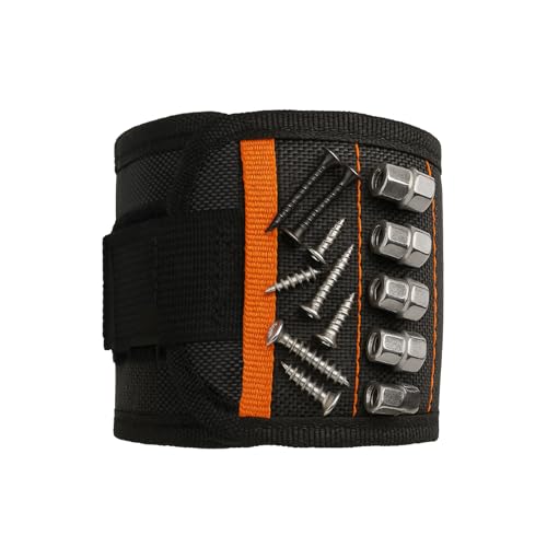 Tuwonwa Magnetic Wristband for Men Tools Gifts for Men 15 Strong Magnets Wrist Tool Holder Perfect Gifts Dad Husband DIY Gadgets Christmas Birthday and Fathers Day