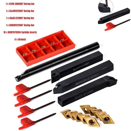4x Portaherramientas Torneado 12mm con 10 Insertos Carburo miniatura 2