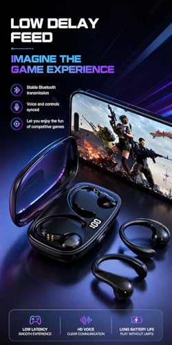Image of OWS 15 TWS Earbuds, Gaming Earbuds with Open Wearable Stereo, 50 Hours Playtime, Bluetooth 5.4 + ENC Clarity, 13mm HD BASS Drivers, IPX6 Sweat-Proof,Built-in Mic