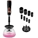 Professional Makeup Brush Cleaner and Dryer, Electric Spinning Make up Brush Machine Tool Portable Cosmetic Clean Device Large Cleaning and Drying Set with the Holder Stand Kit for Dry, White (Black)