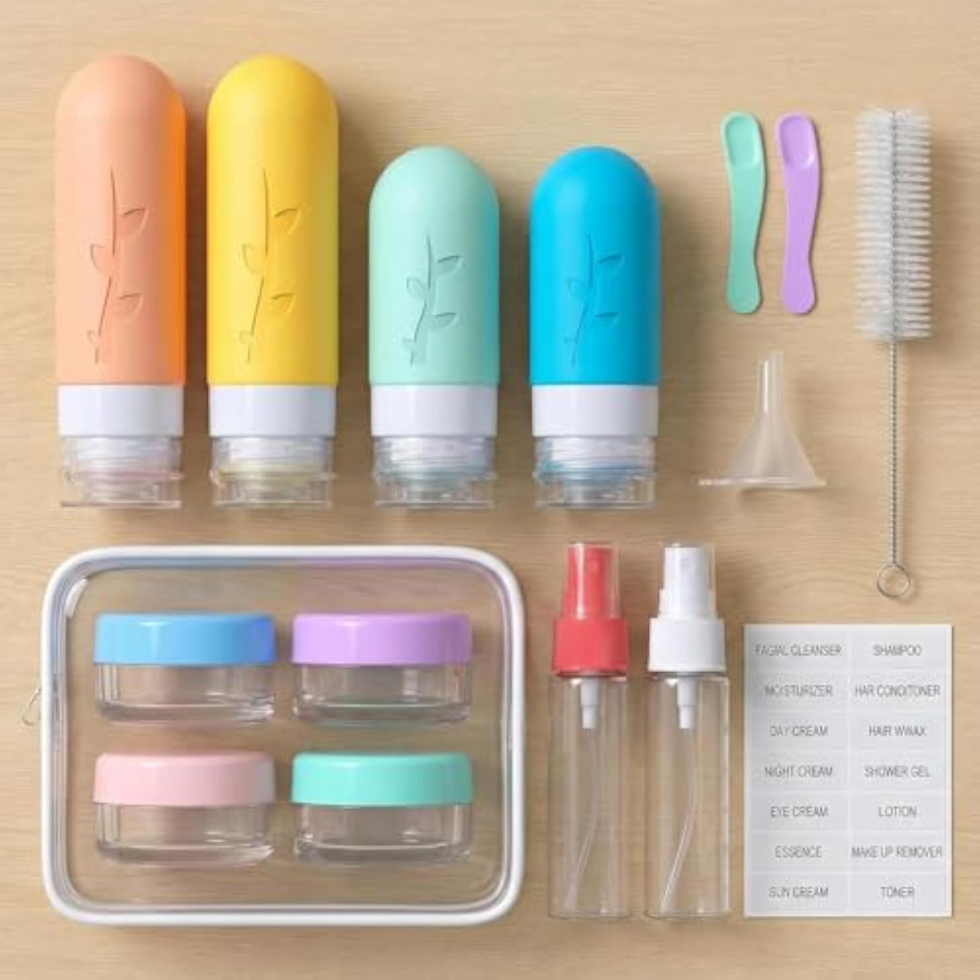 16 Pack Travel Bottles Set - TSA Approved Leak Proof Silicone Containers